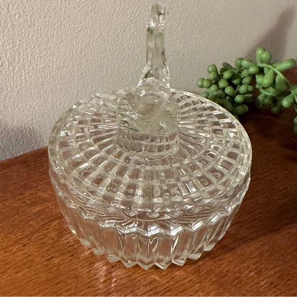 Covered Swan Bird Dish Powder Clear Trinket Box - Picture 11 of 14